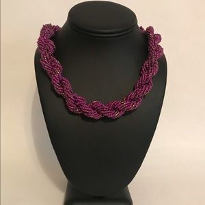 6/$20 Twisted Bead Necklace in Purple & Copper